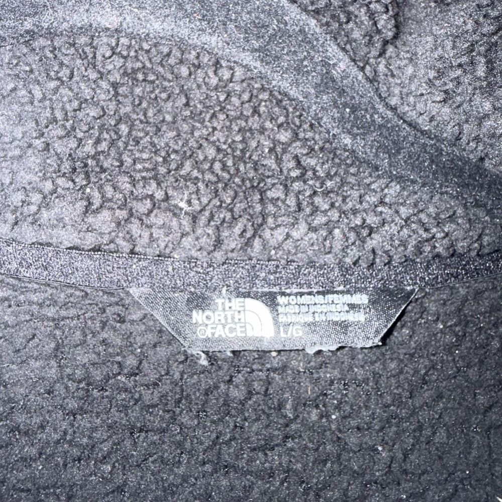 North Face Fleece Jacket Women's Large Black 1/4 Zip Mock Neck Pockets Sherpa - Picture 4 of 12